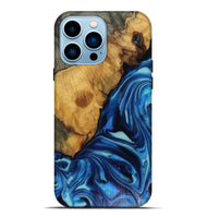 iPhone 14 Pro Max Wood Live Edge Phone Case - Louise (Blue, 816128)