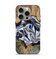 iPhone 16 Pro Wood Live Edge Phone Case - Janette (Blue, 816134)