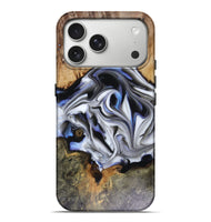 iPhone 17 Pro Max Wood Live Edge Phone Case - Janette (Blue, 816134)