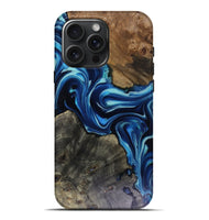 iPhone 16 Pro Max Wood Live Edge Phone Case - Jenni (Blue, 816147)