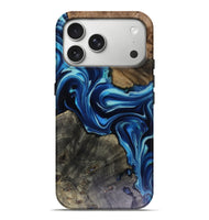 iPhone 17 Pro Max Wood Live Edge Phone Case - Jenni (Blue, 816147)