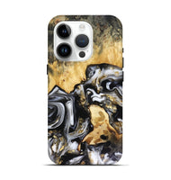 iPhone 15 Pro Wood Live Edge Phone Case - Bjorn (Black & White, 816152)