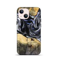 iPhone 13 mini Wood Live Edge Phone Case - Orpha (Black & White, 816165)