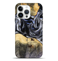 iPhone 15 Pro Max Wood Live Edge Phone Case - Orpha (Black & White, 816165)
