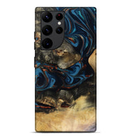 Galaxy S22 Ultra Wood Live Edge Phone Case - Durward (Teal & Gold, 816166)