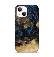 iPhone 14 Wood Live Edge Phone Case - Durward (Teal & Gold, 816166)