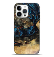 iPhone 15 Pro Max Wood Live Edge Phone Case - Durward (Teal & Gold, 816166)