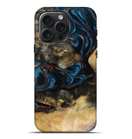 iPhone 16 Pro Max Wood Live Edge Phone Case - Durward (Teal & Gold, 816166)