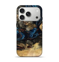 iPhone 17 Pro Wood Live Edge Phone Case - Durward (Teal & Gold, 816166)