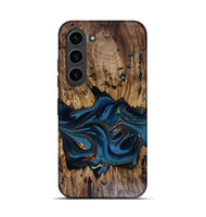 Galaxy S23 Wood Live Edge Phone Case - Jalynn (Teal & Gold, 816167)