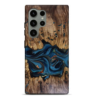 Galaxy S24 Ultra Wood Live Edge Phone Case - Jalynn (Teal & Gold, 816167)