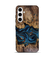 Galaxy S25 Wood Live Edge Phone Case - Jalynn (Teal & Gold, 816167)