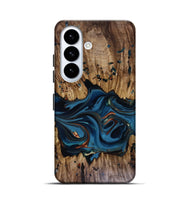 Galaxy S26 Wood Live Edge Phone Case - Jalynn (Teal & Gold, 816167)