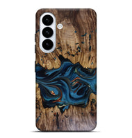 Galaxy S26 Plus Wood Live Edge Phone Case - Jalynn (Teal & Gold, 816167)