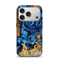 iPhone 17 Pro Wood Live Edge Phone Case - Larry (Blue, 816168)