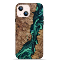 iPhone 14 Plus Wood Live Edge Phone Case - Squire (Green, 816916)