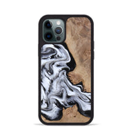 iPhone 12 Pro Wood Phone Case - Marion (Black & White, 817175)
