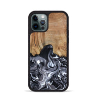 iPhone 12 Pro Wood Phone Case - Shelba (Black & White, 817176)
