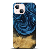 iPhone 14 Plus Wood Live Edge Phone Case - Susanne (Blue, 817477)