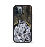 iPhone 12 Pro Wood Phone Case - Leatha (Black & White, 817783)