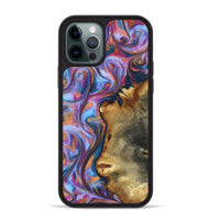 iPhone 12 Pro Max Wood Phone Case - Yamilet (Blue, 818187)