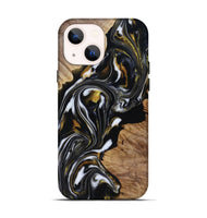 iPhone 14 Wood Live Edge Phone Case - Katy (Black & White, 818245)