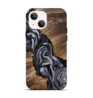 iPhone 14 Wood Live Edge Phone Case - Siena (Black & White, 818251)