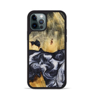 iPhone 12 Pro Wood Phone Case - Neva (Black & White, 818607)