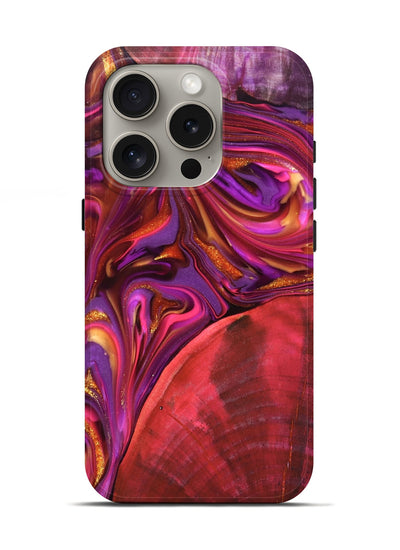 iPhone 16 Pro Wood Live Edge Phone Case - Dane (Red, 819337)