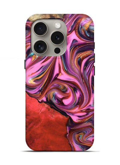 iPhone 16 Pro Wood Live Edge Phone Case - Elvin (Red, 819348)