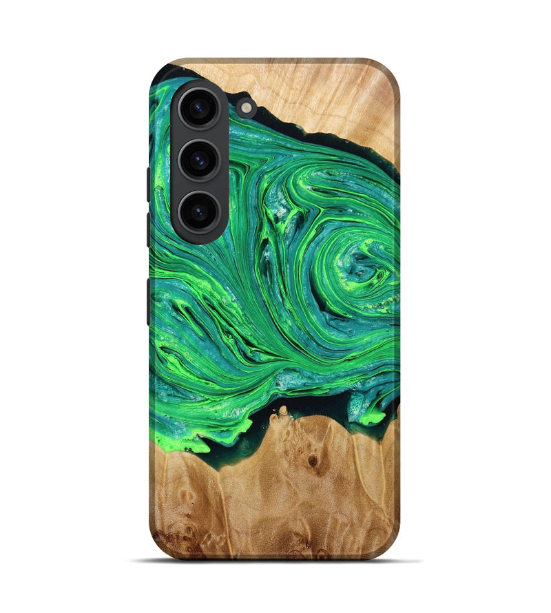 Galaxy S23 Wood+Resin Live Edge Phone Case - Paulina (Green, 650620)
