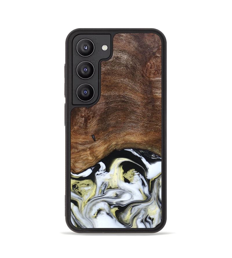 Galaxy S23 Wood+Resin Phone Case - Ivy (Black & White, 663732)