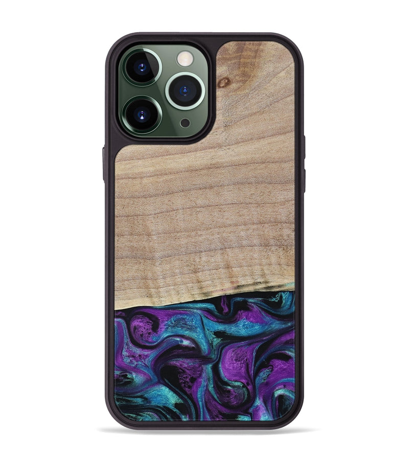 iPhone 13 Pro Max Wood+Resin Phone Case - Lauryn (Purple, 664135)
