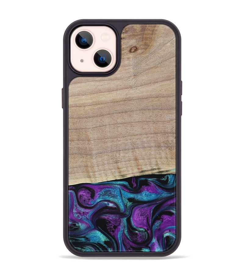 iPhone 14 Plus Wood+Resin Phone Case - Lauryn (Purple, 664135)