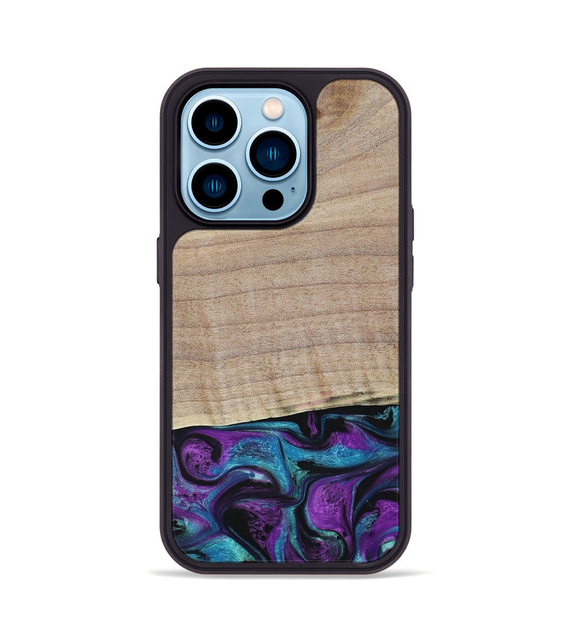 iPhone 14 Pro Wood+Resin Phone Case - Lauryn (Purple, 664135)