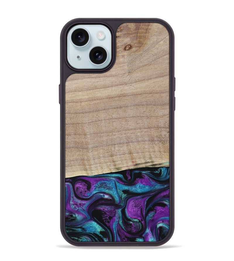 iPhone 15 Plus Wood+Resin Phone Case - Lauryn (Purple, 664135)