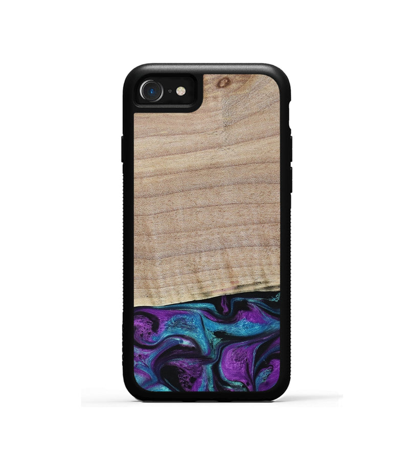 iPhone SE Wood+Resin Phone Case - Lauryn (Purple, 664135)