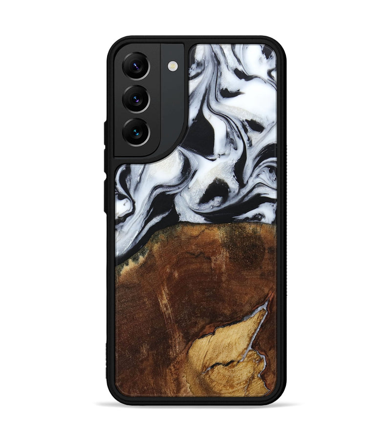 Galaxy S22 Plus Wood+Resin Phone Case - Laverne (Black & White, 664695)