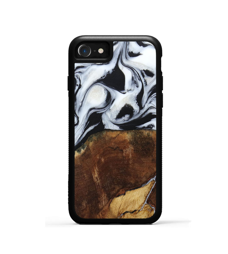iPhone SE Wood+Resin Phone Case - Laverne (Black & White, 664695)