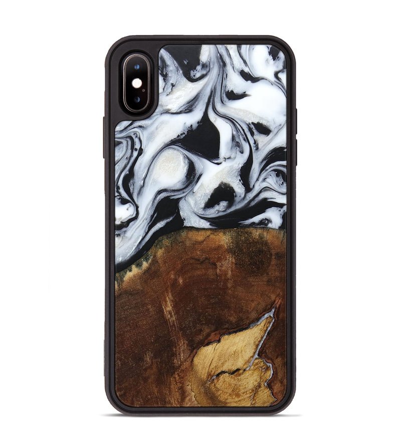 iPhone Xs Max Wood+Resin Phone Case - Laverne (Black & White, 664695)