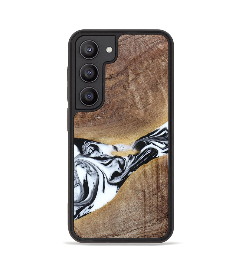 Galaxy S23 Wood+Resin Phone Case - Melody (Black & White, 665809)