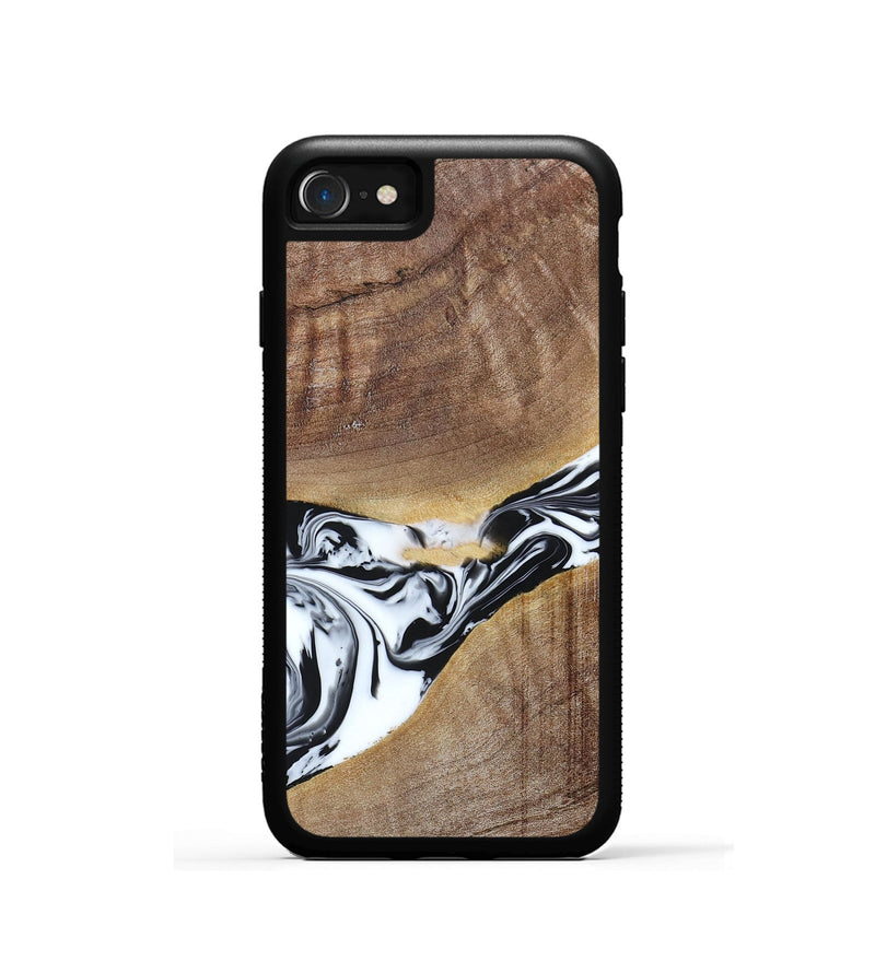 iPhone SE Wood+Resin Phone Case - Melody (Black & White, 665809)