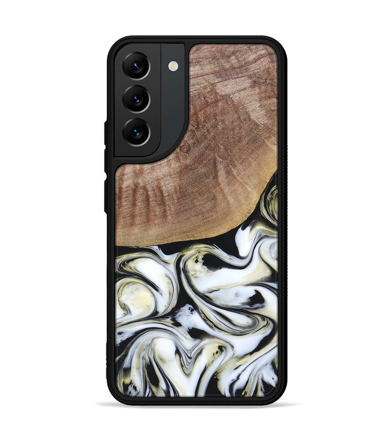 Galaxy S22 Plus Wood+Resin Phone Case - Lisa (Black & White, 665869)