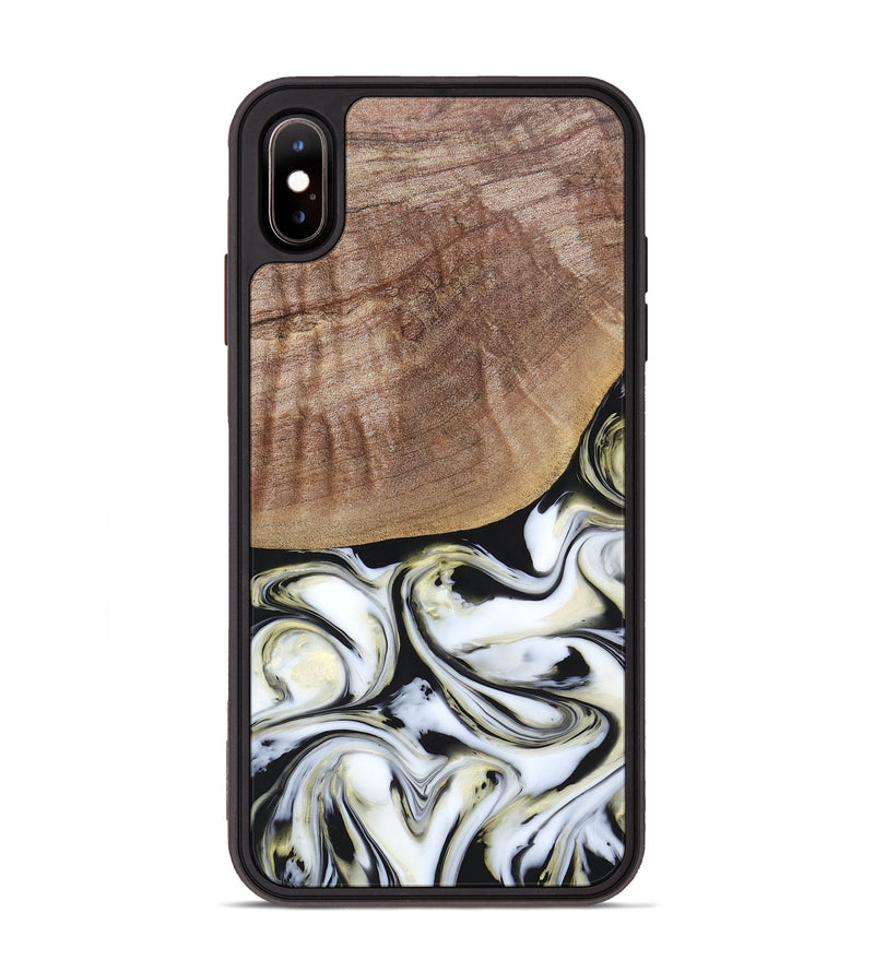 iPhone Xs Max Wood+Resin Phone Case - Lisa (Black & White, 665869)