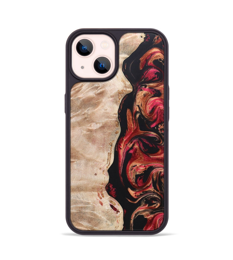 iPhone 14 Wood+Resin Phone Case - Oscar (Red, 666353)