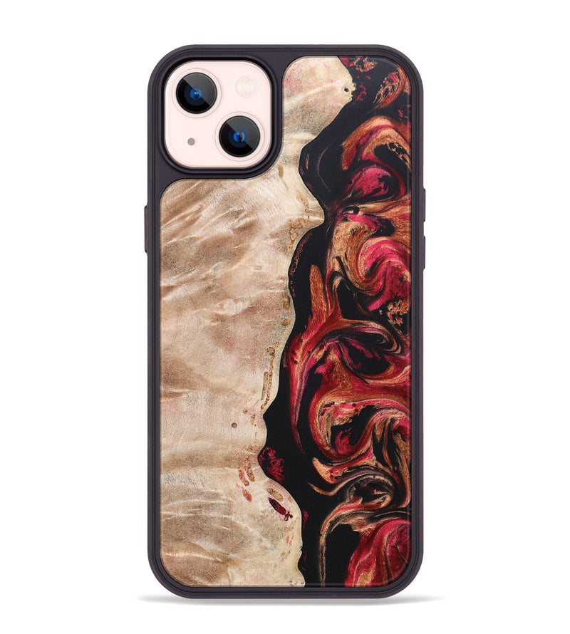 iPhone 14 Plus Wood+Resin Phone Case - Oscar (Red, 666353)