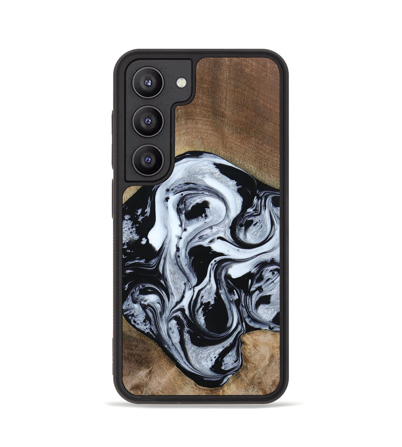 Galaxy S23 Wood+Resin Phone Case - Jewel (Black & White, 667638)