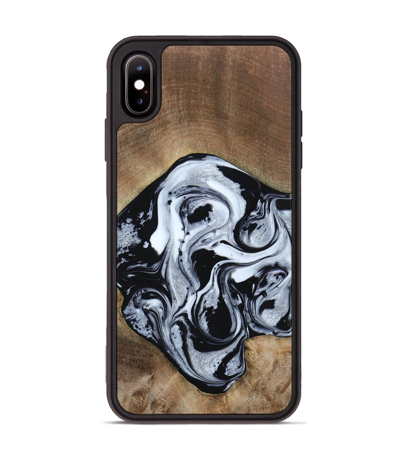 iPhone Xs Max Wood+Resin Phone Case - Jewel (Black & White, 667638)