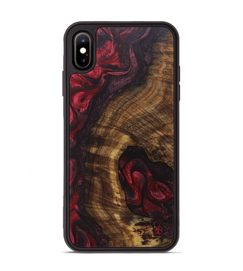 iPhone Xs Max Wood+Resin Phone Case - Sherlyn (Red, 669476)