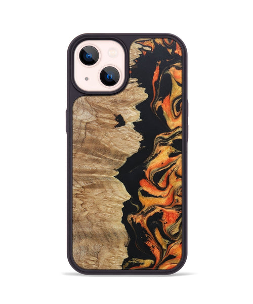 iPhone 14 Wood+Resin Phone Case - Emilia (Lava, 673487)